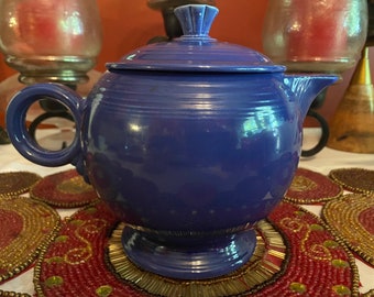 ORIGINAL Fiesta Ware Teapot with Lid | Homer Laughlin | Cobalt Blue | Older | RARE Vintage 1936