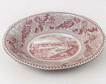Johnson Bros England Historic America Serving Bowl Tow Path Erie Canal