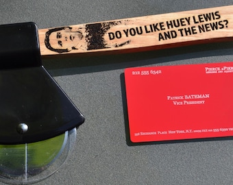 American Psycho inspired Pizza Cutter Axe - Patrick Bateman - Horror Cinema Kitchenware - Do You Like Huey Lewis & The News? / Phil Collins