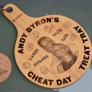 Andy Byron&#39;s Cheat Day Treat Tray - Bamboo Serving Paddle // Meme Kitchenware Viral Coldplay Clip Kisscam