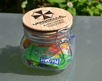 Umbrella Corporation Assorted Viruses - Candy Snack Jar // Resident Evil Capcom Inspired Game Room Gift for any RE series fan.