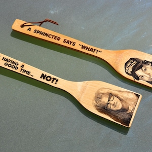 Wayne&#39;s World Kitchen Spatula - Double sided Wayne & Garth Cookware with Customisable quotes // Cult Comedy Movie 90s Kitchen Gift SNL