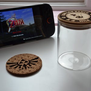 Lon Lon Ranch - Glass Coffee Storage Jar // Glass & Bamboo w/ spoon - The Legend of Zelda Ocarina of Time Gift Nintendo OOT - 500ml 800ml