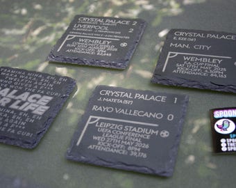 Crystal Palace 1 - 0 Rayo Vallecano - 2026 UEFA Conference League Final Slate Coaster