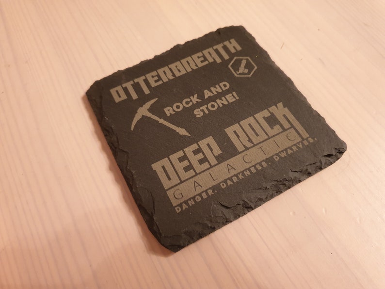 Deep Rock Galactic Coaster Customisable Coaster Rock and Stone Awesome Gift for Miners of Hoxxes // Gaming Co-Op Dwarves DRG image 3