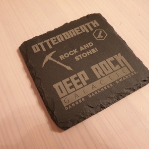 Deep Rock Galactic Coaster Customisable Coaster Rock and Stone Awesome Gift for Miners of Hoxxes // Gaming Co-Op Dwarves DRG image 1