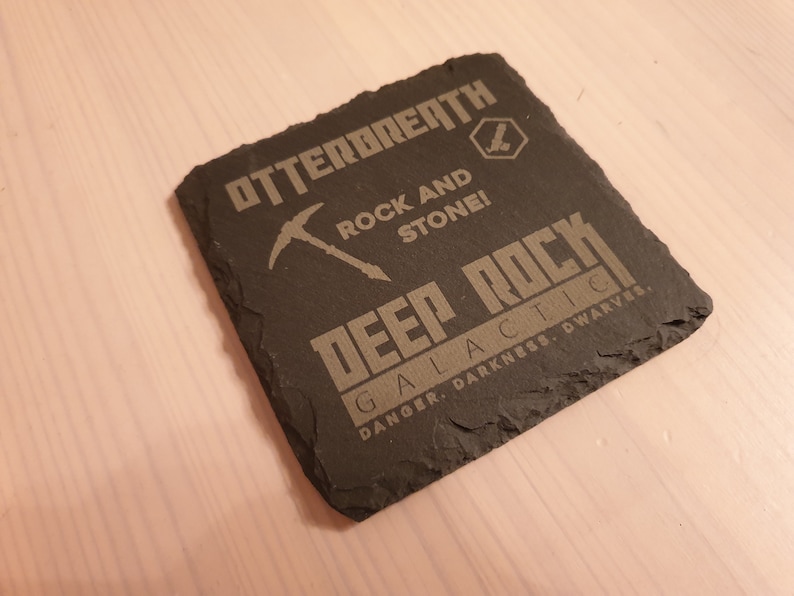 Deep Rock Galactic Coaster Customisable Coaster Rock and Stone Awesome Gift for Miners of Hoxxes // Gaming Co-Op Dwarves DRG image 1