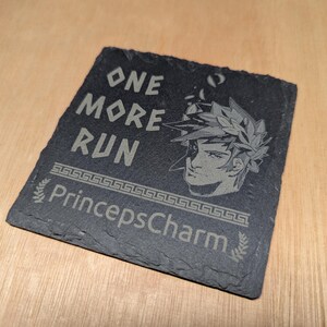 Hades - One More Run - Personalised Slate Coaster // Indie Gaming Customisable Personalised Gamer Gift Zagreus Prince of the Underworld