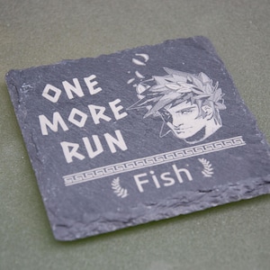 Zagreus - One More Run - Schiefer Untersetzer Untersetzer // Indie Gaming personalisierbar Schiefer Untersetzer Geschenk für Zagreus Schiefer