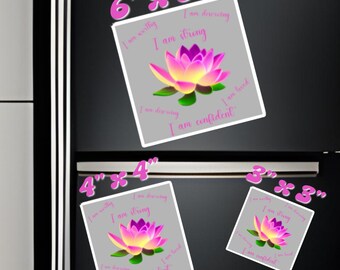 Fridge Magnet Flower Purple Lotus Inspirational Magnet Weight Loss Motivation Pink Motivational Fridge Magnet Funny Fridge Magnet Anxiety