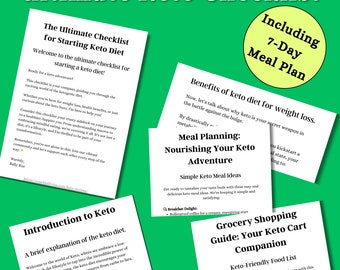 7-Day Keto Meal Plan Low Carb Recipes ULTIMATE Keto Diet Checklist Digital Download for Meal Prep Weight Loss Planner Keto Recipes Gift Keto