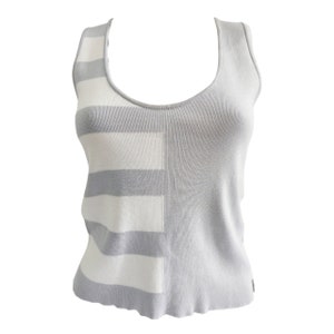 Chanel Knitted Striped Pink Tank Top - 19C Collection