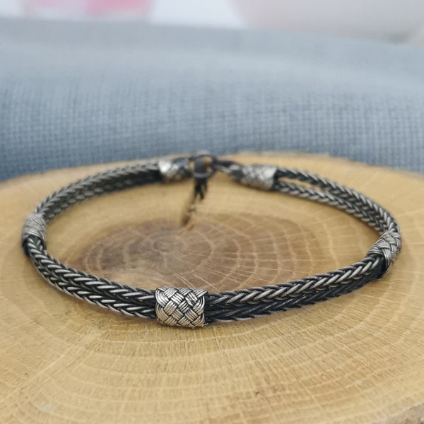 Vikings Men Bracelet • 999 Silver Bracelet • Braided Silver Bracelet • Handmade Man Bracelet • Celtic Men's Jewelry • Gift For Boyfriend