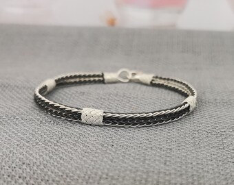 Unisex Silver Bracelet • Silver Braided Bracelet • Handmade Bracelet • Weave Bracelet • 999 Silver Bracelet • Gift for Boyfriend • Man Gift