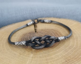 999 Silver Celtic Bracelet • Handmade Knot Bracelet • Hand Braided Bracelet • Silver Weave Bracelet • Men&#39;s Jewelry • Vikings Lover Gift
