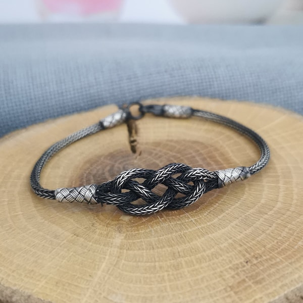 999 Silver Celtic Bracelet • Handmade Knot Bracelet • Hand Braided Bracelet • Silver Weave Bracelet • Men's Jewelry • Vikings Lover Gift