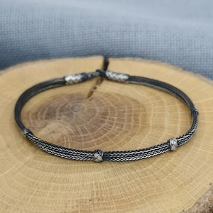 Zweireihiges Armband • Keltischer Männer Schmuck • Geflochtenes Armband • Gewebtes Armband • Gedrehtes Armband • Kettenarmband • Geschenk für Freund