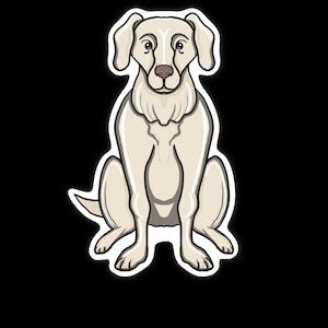 White Labrador Retriever Vinyl Sticker – Waterproof Dog Decal for Water Bottle, Laptop, iPad, Phone Case and more – Cute Dog Lover Gift