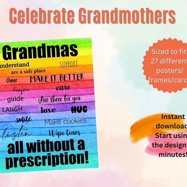 Gift for Grandmother | Recognition | Grandma Appreciation | Granny Encouragement | Personalized | Digital Download