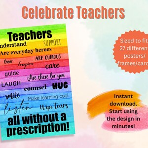 Gift for Teacher | Teacher recognition | Teacher Appreciation | Teacher Encouragement | Digital Download