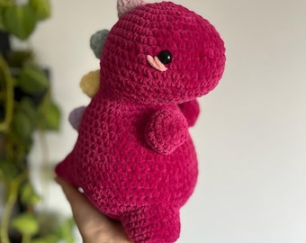 Pummeliger Dino Amigurumi Stofftier, verschiedene Farben