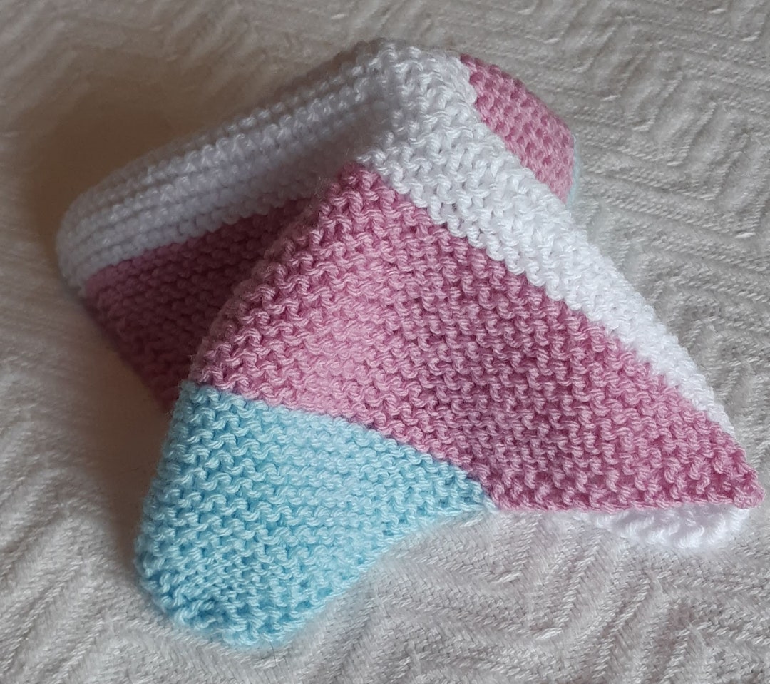 Knit Baby Lovey in Trans Pride Flag Colours Etsy
