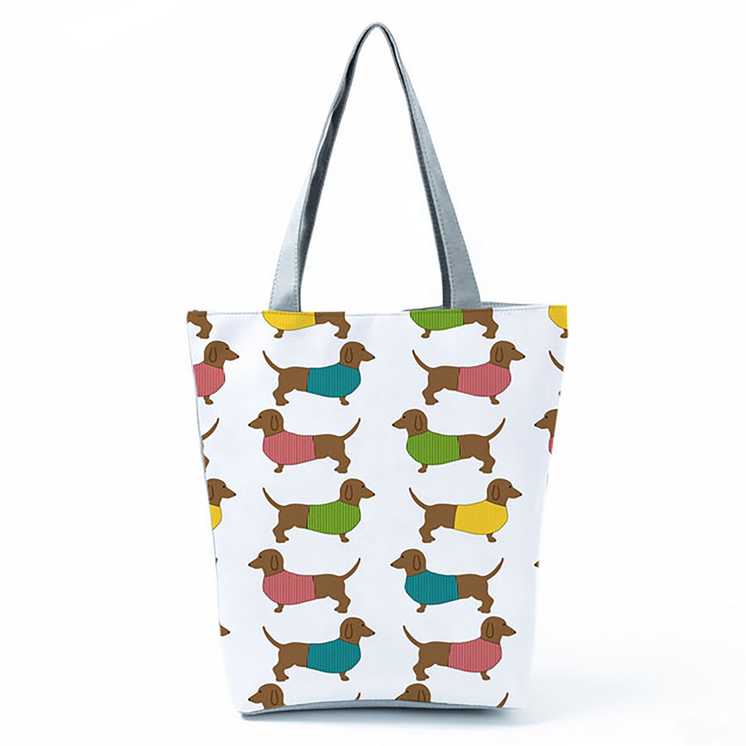 Dachshund Tote Bag With Zipper Dog Bag Doxie Tote Bag Dachshund Bag