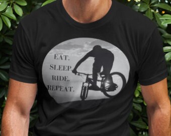Eat Sleep Ride Repeat Mountain Biking T-Shirt
