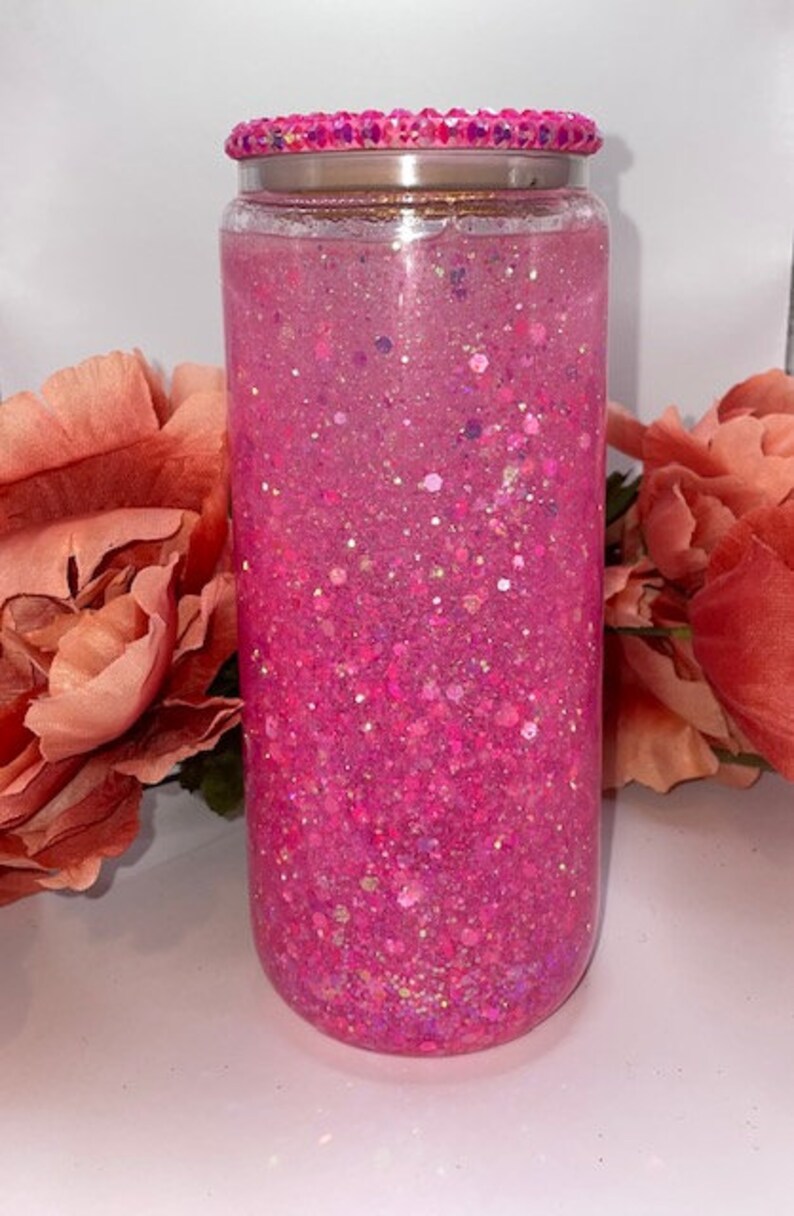 Snow Globe Glass Can Cup Etsy