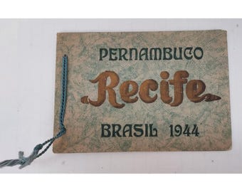 Recife, Pernambuco, Brasil 1944 Souvenir Album 10 Litho Post Cards Colorized