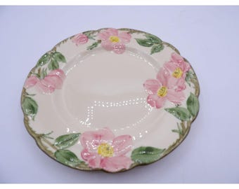 Franciscan Dinnerware Desert Rose Luncheon Plate 9.5&quot; diam. vintage