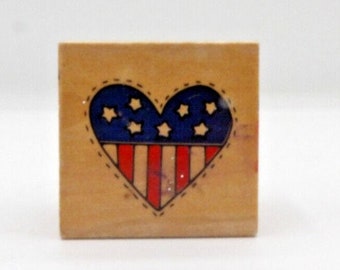 Stamp Patriotic Heart  by Westwater Enterprises ©1998 1 1/4" x 1 1/4"