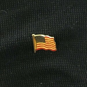 United States Flag Pin Red White Blue Enameled on Gold tone