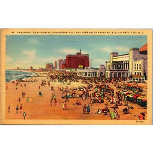 Postcard, Vintage, Atlantic City, NJ, Atlantic Bathing Beach, PC08