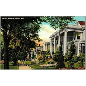 Cartolina, Dallas Ave, Selma, AL anni '30, Vintage, (PC101)