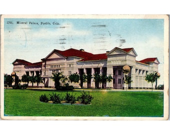 Postcard,Vintage, Mineral Palace, Pueblo,Co, Sept 2,1928, stamp removed. (PC87)