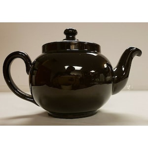 Tea Pot w lid, Single serving, Marked L.B. inside A, Brown Ceramic,  (C32)