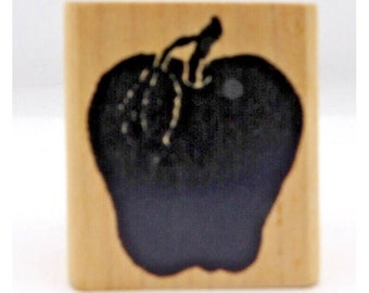 Stamp, Wooden Rubber, Apple ©1982-1990 The Stamp In The Hand Vintage