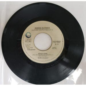 Record 45RPM Vinyl Record- Donna Summers Cold Love/ Grand Illusion