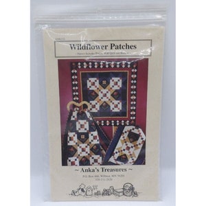 May include: A quilting pattern for a Wildflower Patches quilt. The pattern includes instructions for a throw, wall quilt, and runner. The pattern is by Anka's Treasures, P.O. Box 466, Willmar, MN 56201, 320-231-2626.