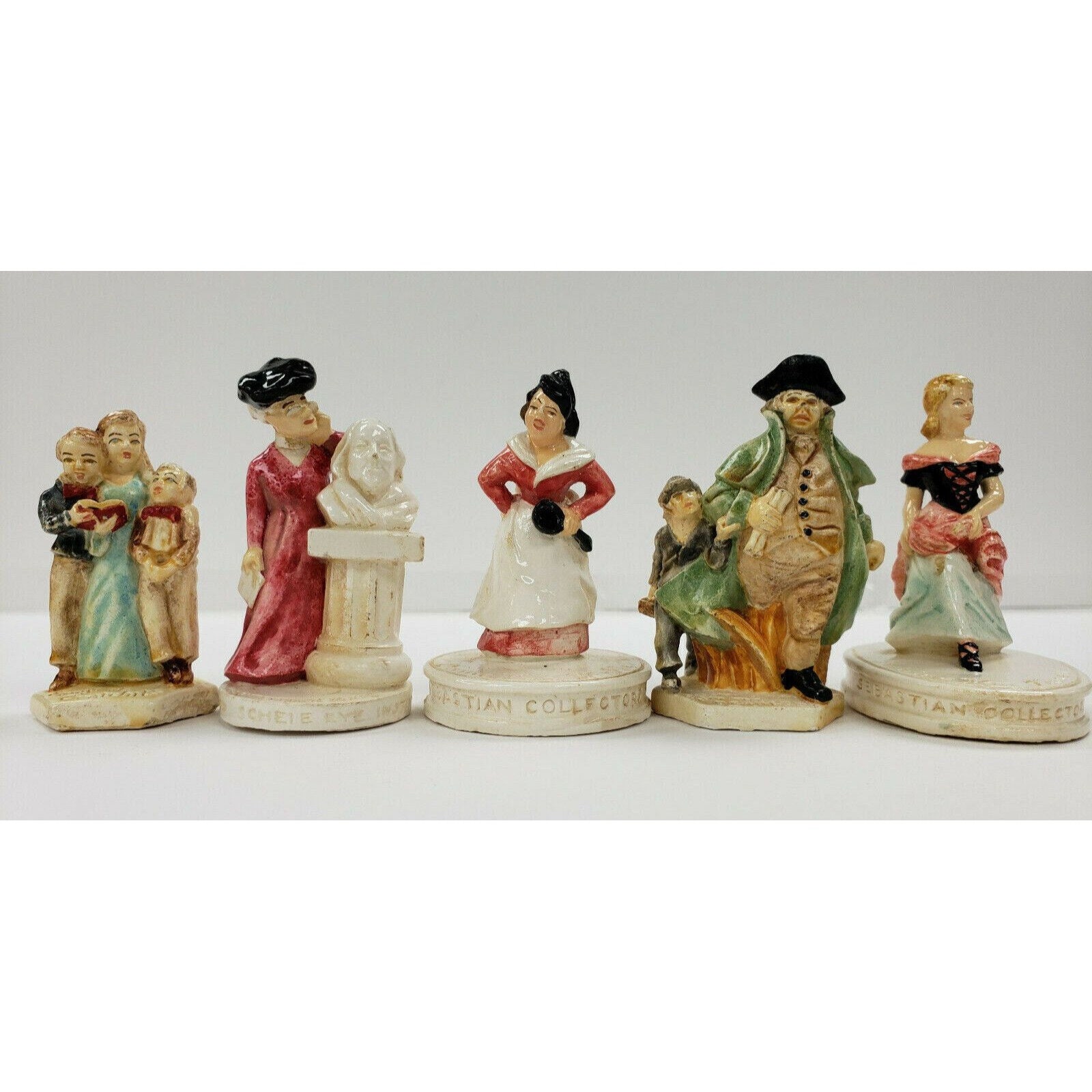 Sebastian Miniature Figurines 5 pcs Vintage 1946-1982 1 signed Good  (F62)