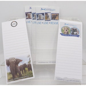 Lista de compras de blocos de notas, lista de tarefas, lote de 5 cães, elefante