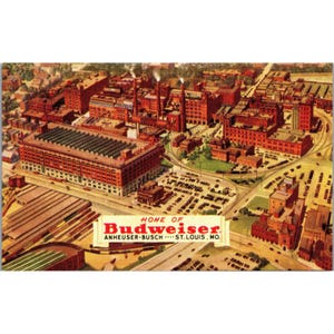 Cartolina, Vintage, Budweiser Brewery, Chicago, Pubblicità, Birra