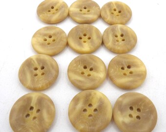 Botón de vestir Crema jaspeada a bronceado 4 agujeros 12 cuentas 7/8 pulgadas de diámetro