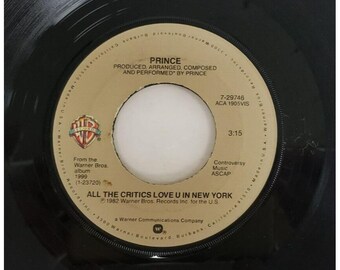 Record 45RPM Vinyl Prince Little Red Corvette All the Critics Love