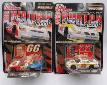 NASCAR 2000 Racing Champions Preview Lot of 2- Ward Burton and Darrell Waltrap