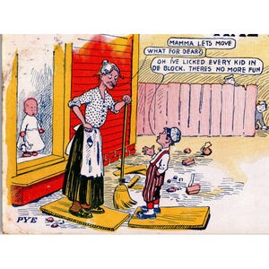 Postkaarten Humoristische pye op voorkant TIME TO MOVE Comedy Posted