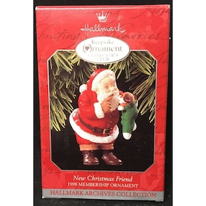 New Christmas Friend Hallmark Christmas Ornament Collector&#39;s Club VINTAGE 1998