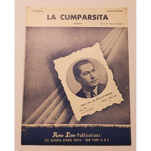 Sheet Music for Accordion- La Cumparsita Tango - G.H. Matos Rodriguez  1940