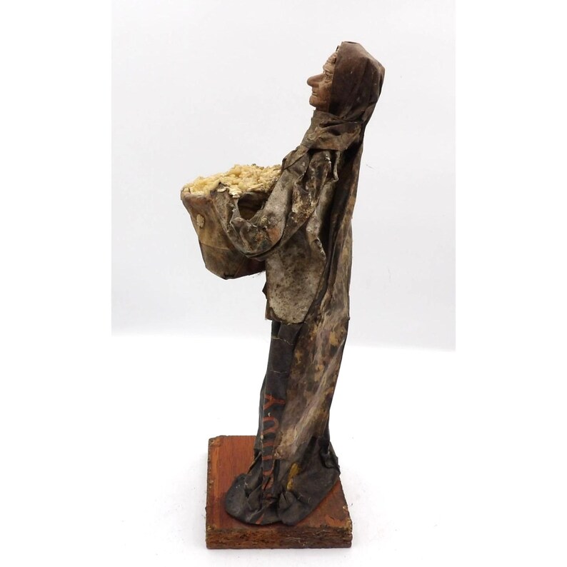 Paper Mache Rice Viejita Papel Mache Old Woman With Basket of Rice Papier Mache 12x3.5x3 ...